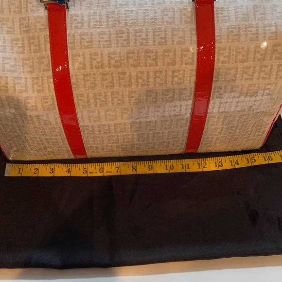 SOLD Fendi Ivory Grey Sequin Multicolour Patent Detail Boston Bag (New) - Picture 11 of 15